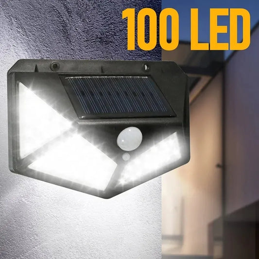 "Solar-Powered Motion Sensor Wall Light: Illuminate Your Courtyard with 100 LED Lights, Waterproof and Perfect for Outdoor Stairs"