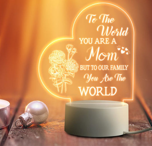 Night Light 3D Acrylic LED Creative Blessings Gifts For Mother Grandma And Grandma